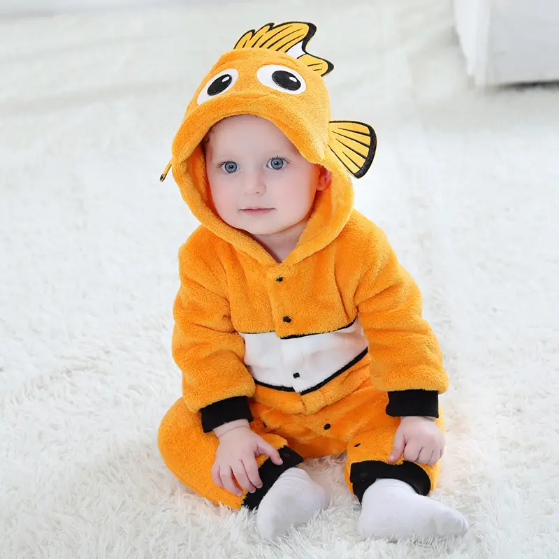 Single-layer Jumpsuit Clownfish Modeling Romper Infant Toddler Outwear