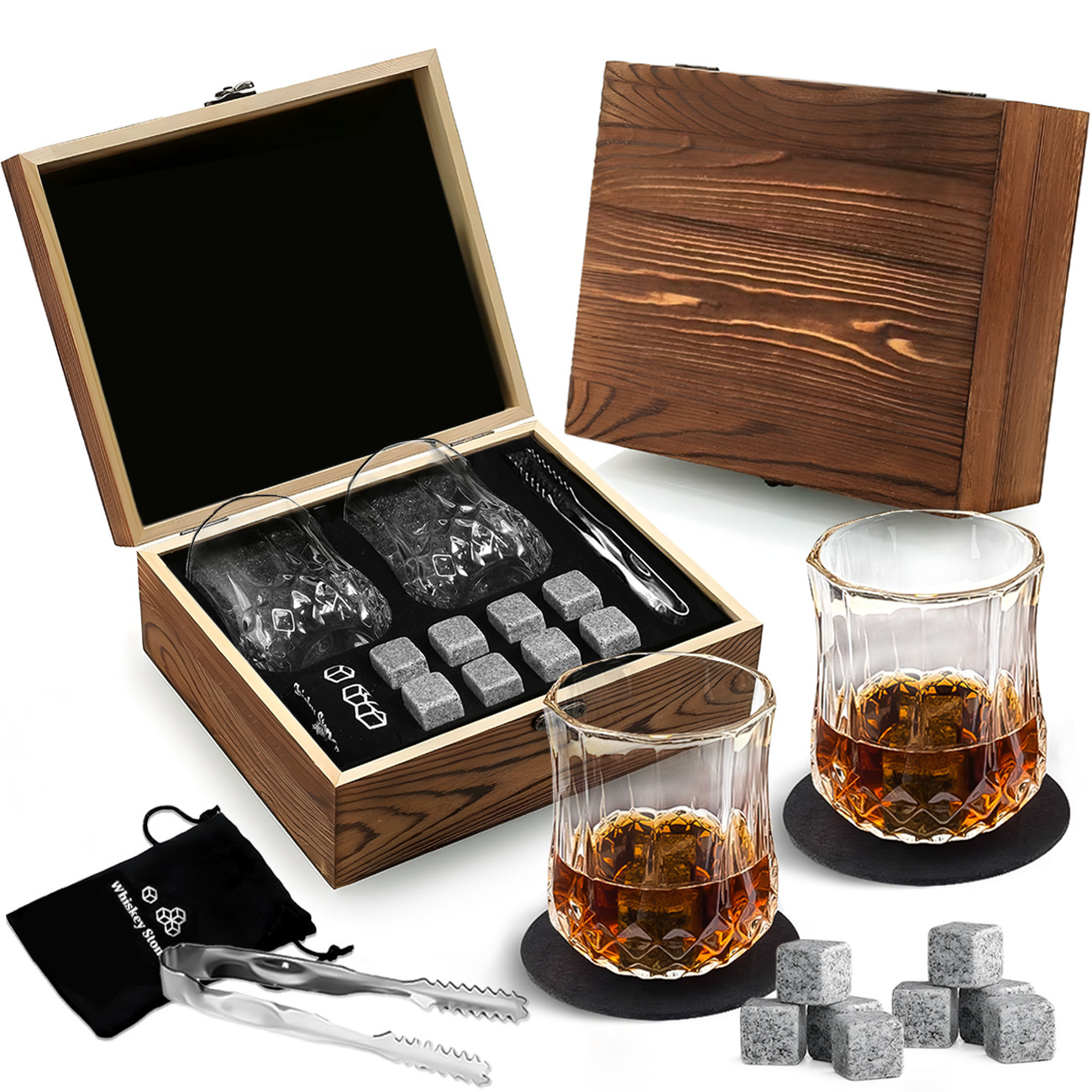 2Cup 8Stone Gift Box Granite Ice Stone Set