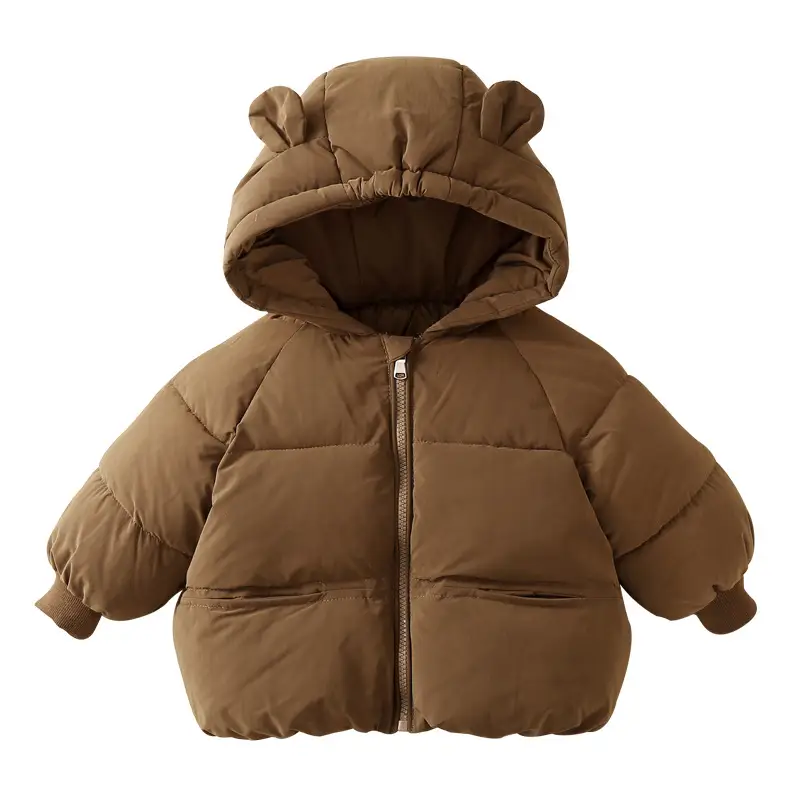 Kids' Winter Puffer Jacket with Bear Ear Hooded Coat
