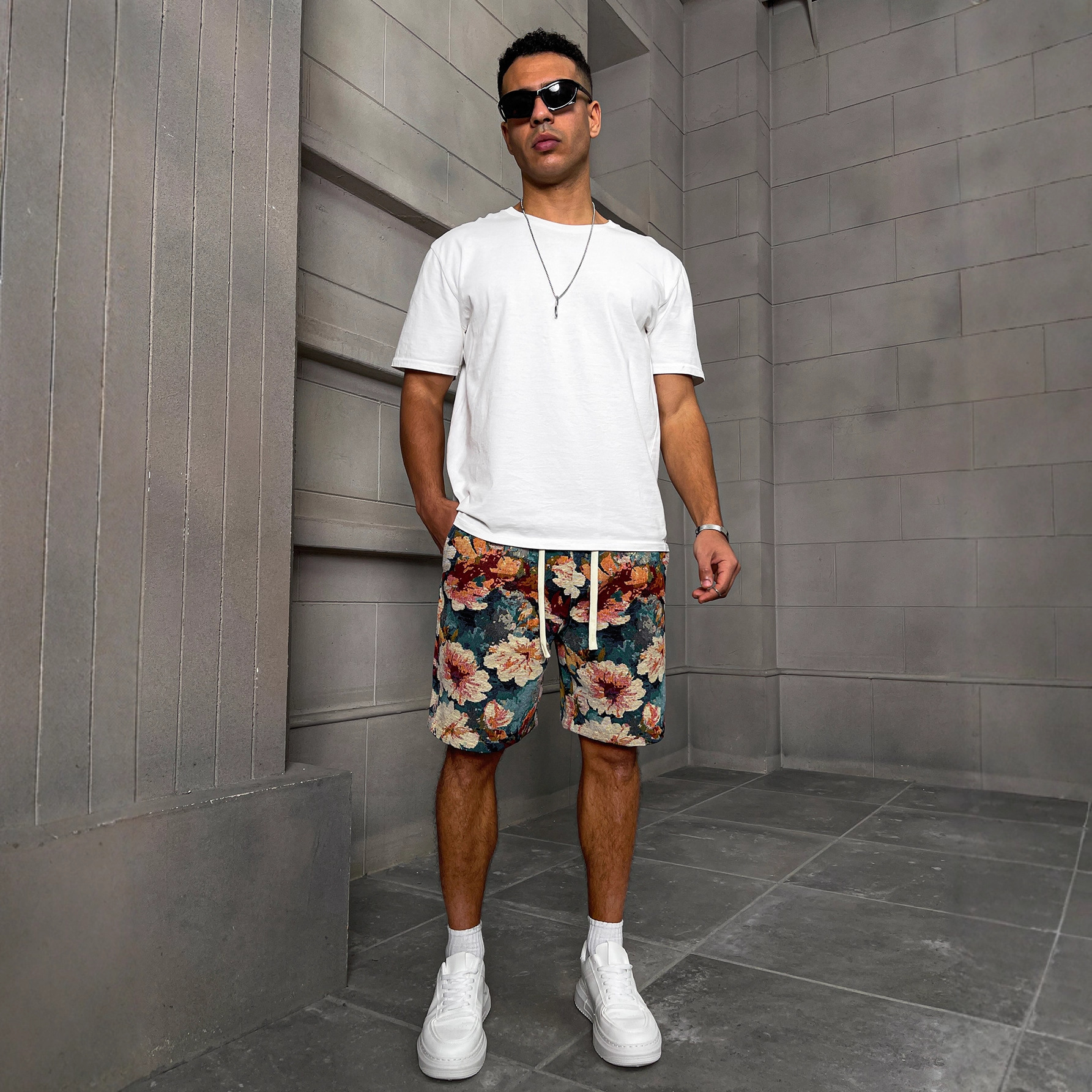 Fashionable Lake-Blue Summer Casual Shorts