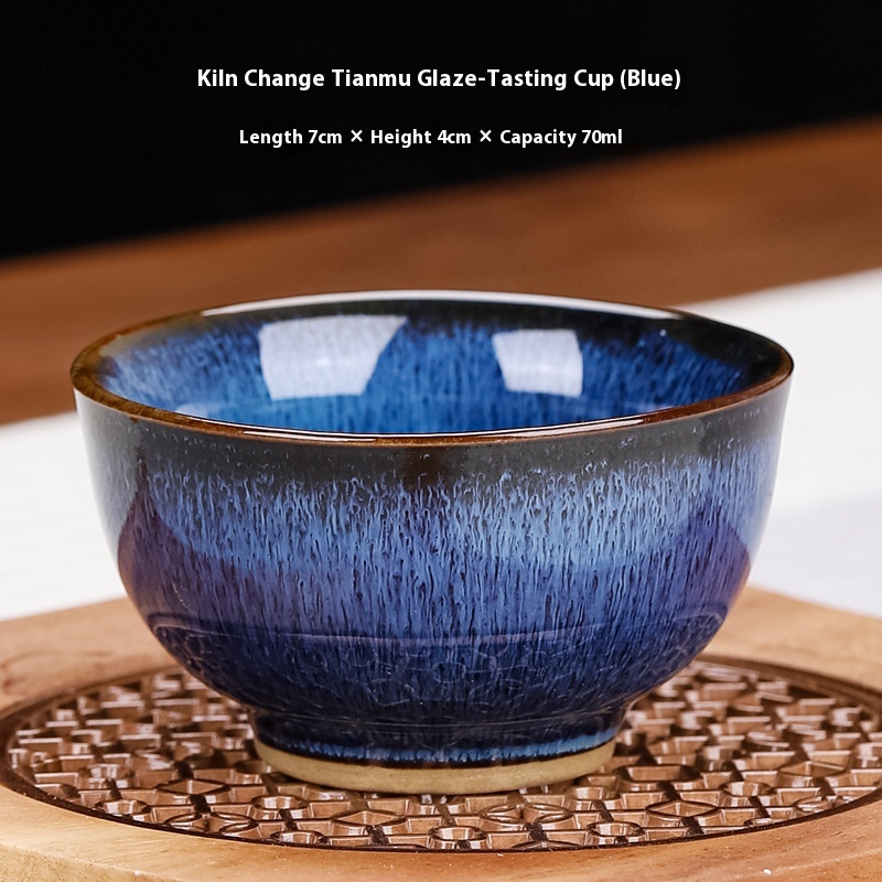 Kiln Baked Tea Cup Jun Blue