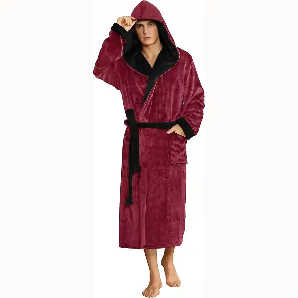 Warm Men's Plus Size Thickened Hook Patch Pocket Long