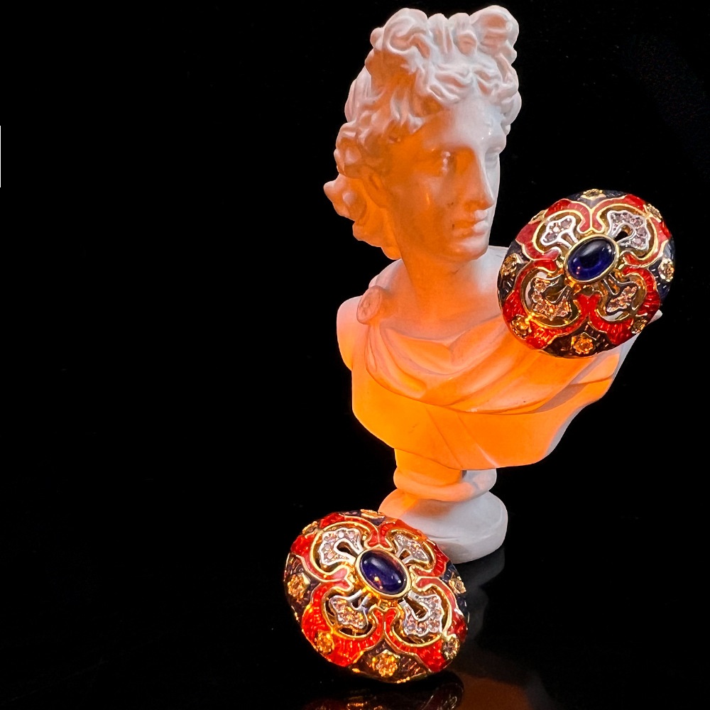 New Chinese Style Carved Pattern Luxury Texture Old Money Style Ear Studs