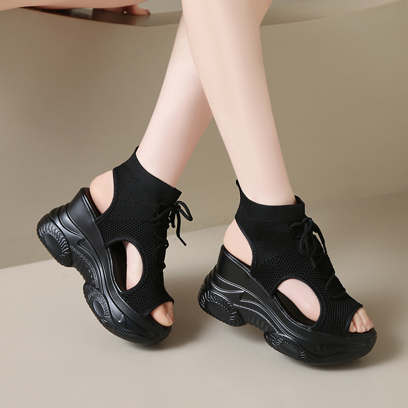 Mesh Peep-Toe Platform Sandals, picture 6 of 6