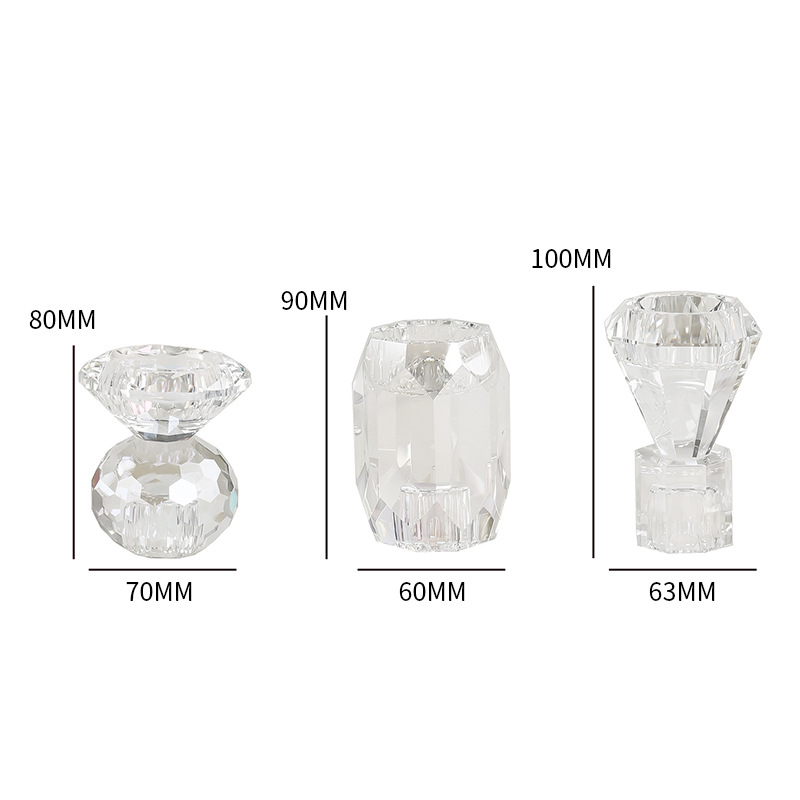 Crystal Glass Candle Holder Set, picture 2 of 4