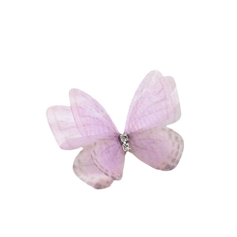 DIY Handmade Double-layer Mesh Laminate Double Diamond Mesh Floral Print Butterfly Jewelry Headdress