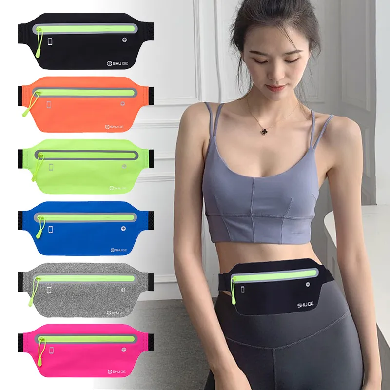 Ultra-thin Running Waterproof Portable Close-fitting Reflective Sports Phone Waist Bag