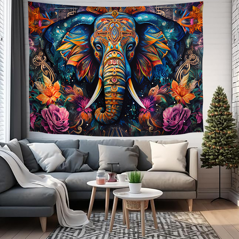 Elephant Background Fabric Digital Printing Living Room Decoration