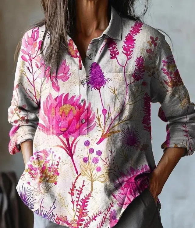 Summer Women's Fashion Printed Long sleeved Shirt Style10 - Shop at LoveMi