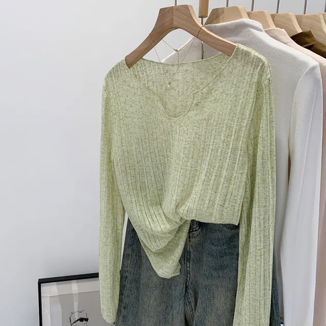 Lightweight Breathable Long Sleeves Sun Protection Air conditioner Blouse Green - Shop at LoveMi
