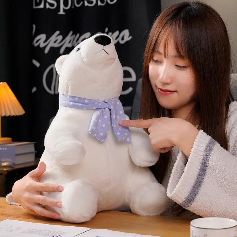 Cute Polar Bear Doll Pillow Plush Toy Bed Soft Sleeping