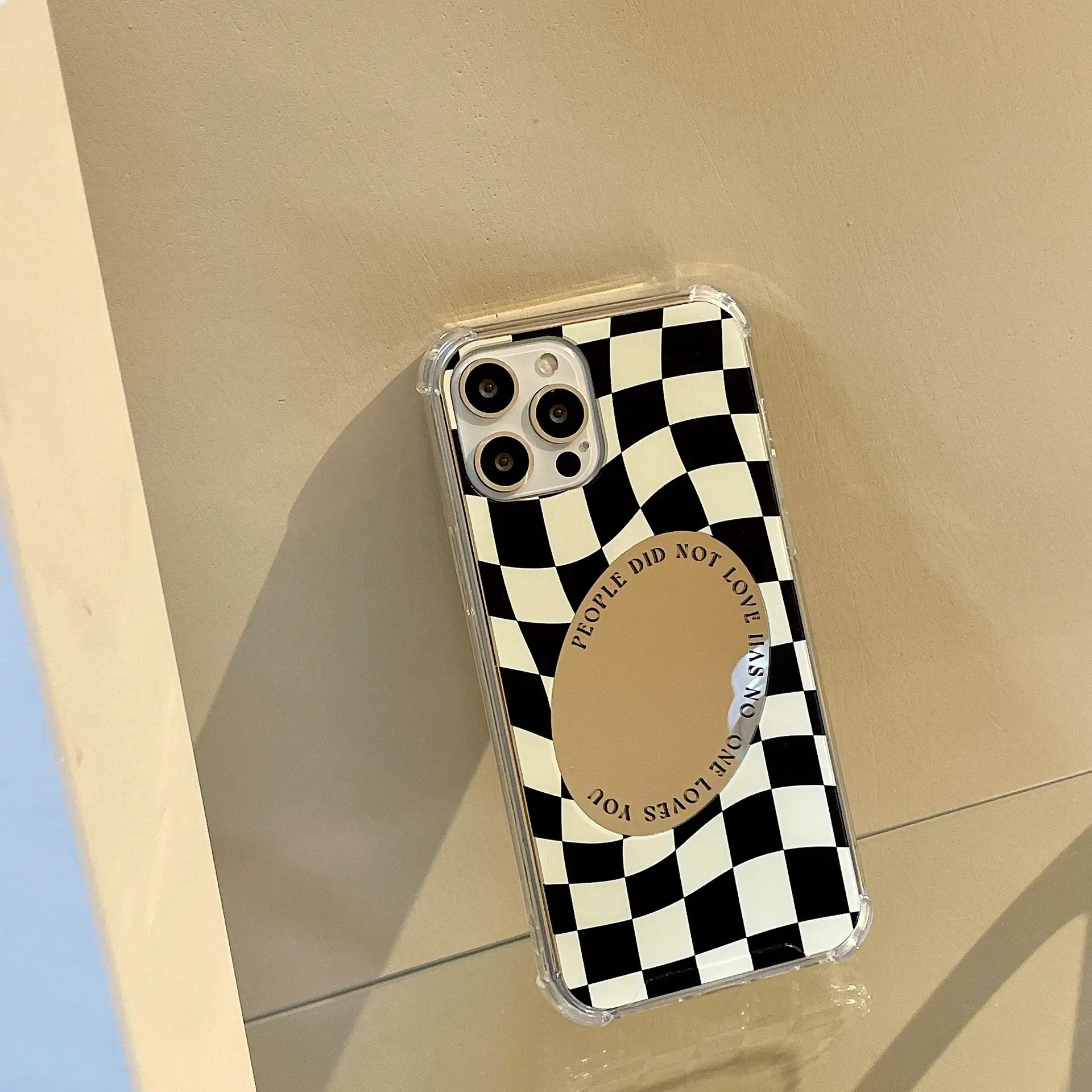 Phone Case Mirror Chessboard Simple