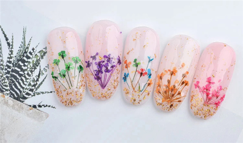 Nail Accessories Handmade DIY Nail Patches With Dried Flowers