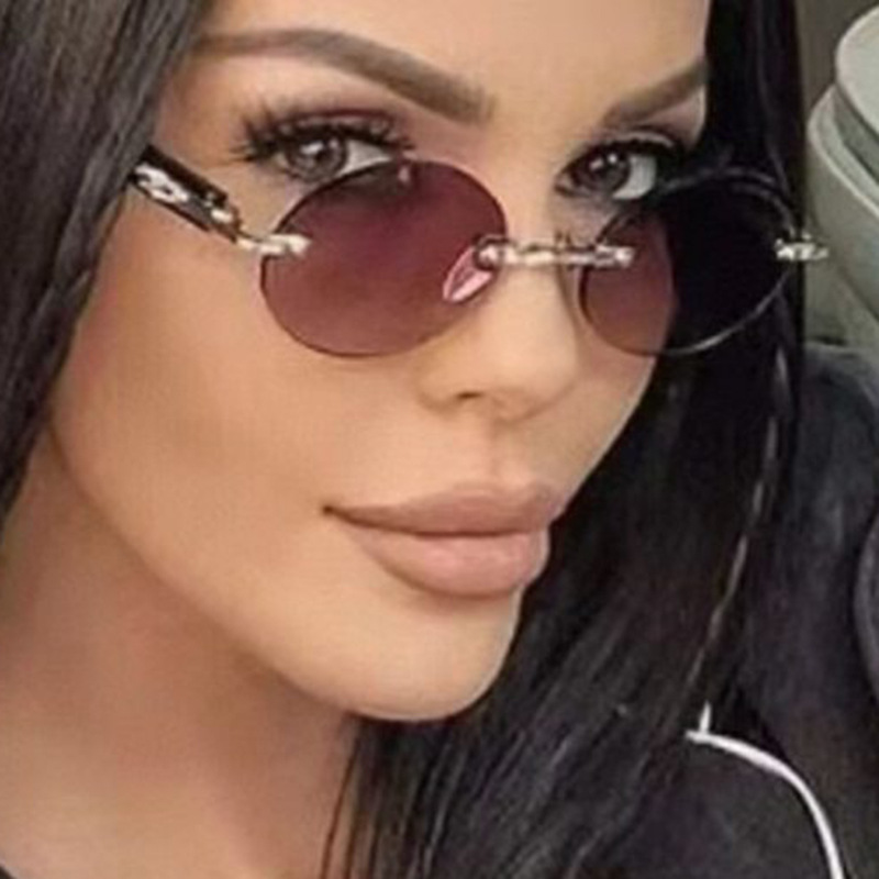 Women's All-match Frameless Trimming Oval Sunglasses - Image 6