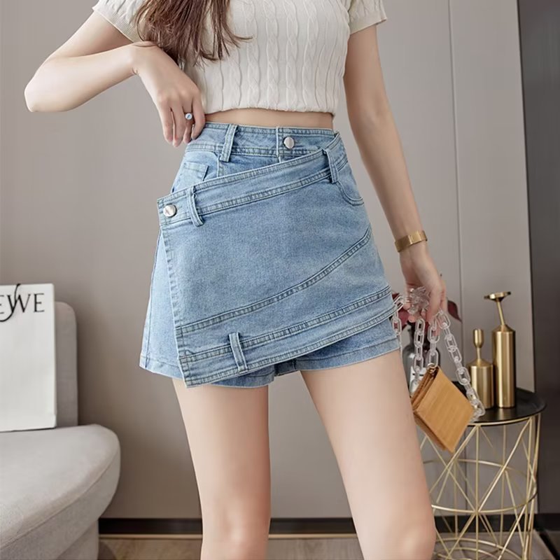 Solid Color Versatile High-waisted A-line Skirt For Women