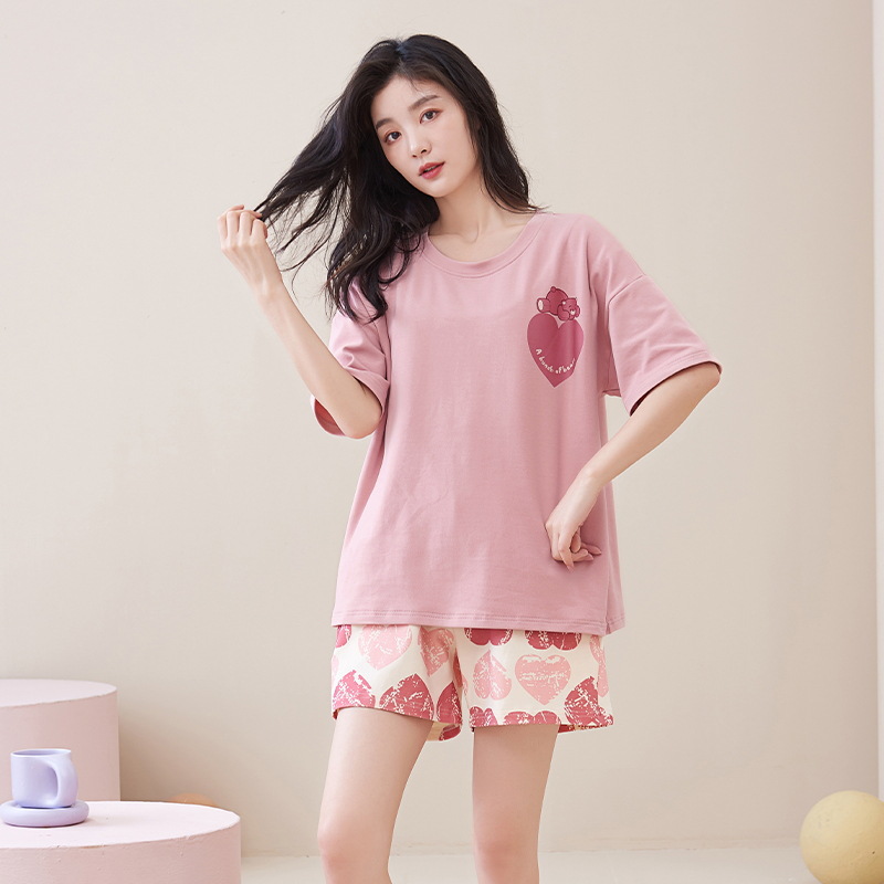 Padded Pajamas Female Summer Pure Cotton