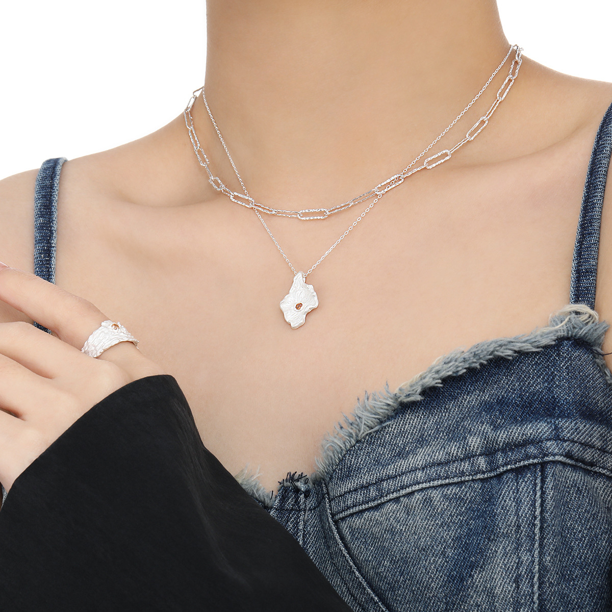 S925 Sterling Silver Niche Original Design Cold Style Clavicle Chain