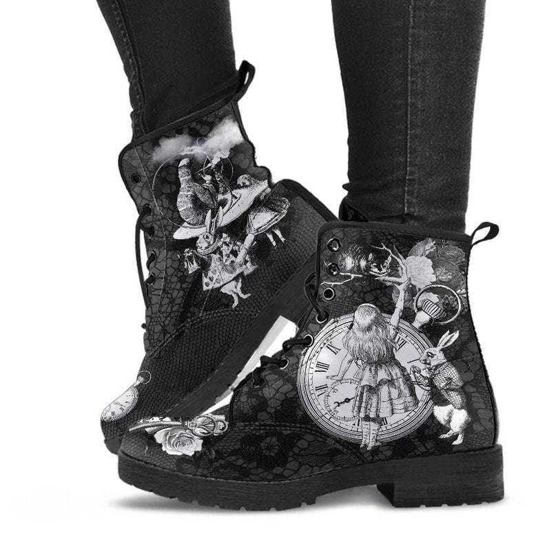 Cartoon Digital Printed Women's Oversized High Top Leather Boots