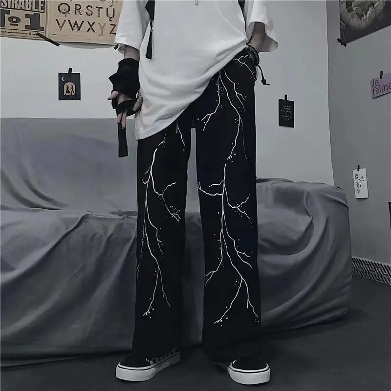 Lightning Print Sports Casual Pants