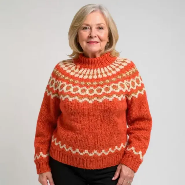 Turtleneck Loose Multicolor Fashion Pullover Sweater Red - Shop at LoveMi