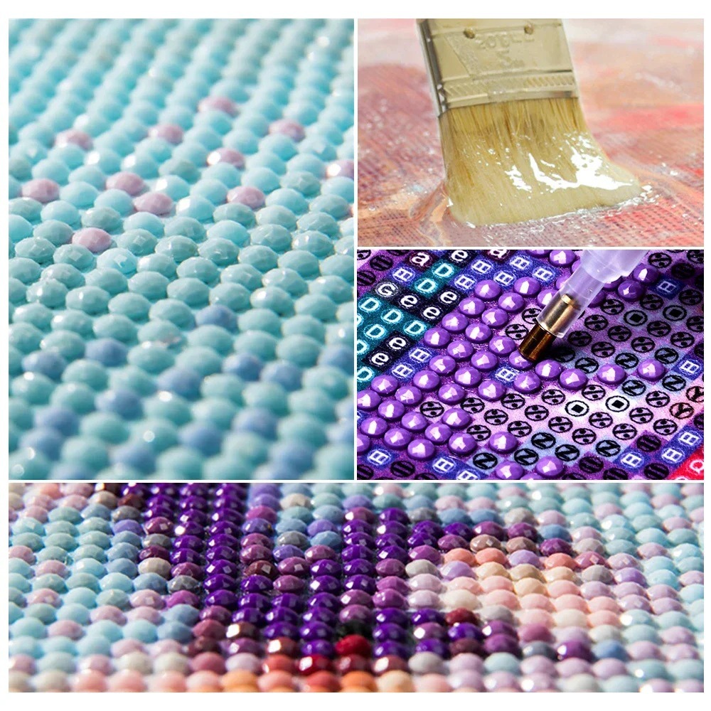 DIY Handmade Diamond Painting With Colorful Animals And Full Diamonds