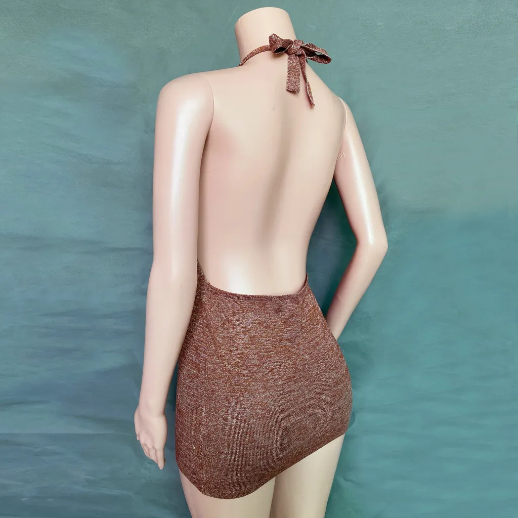 Women's Clothing Vacation Swimsuit - Brown Grey