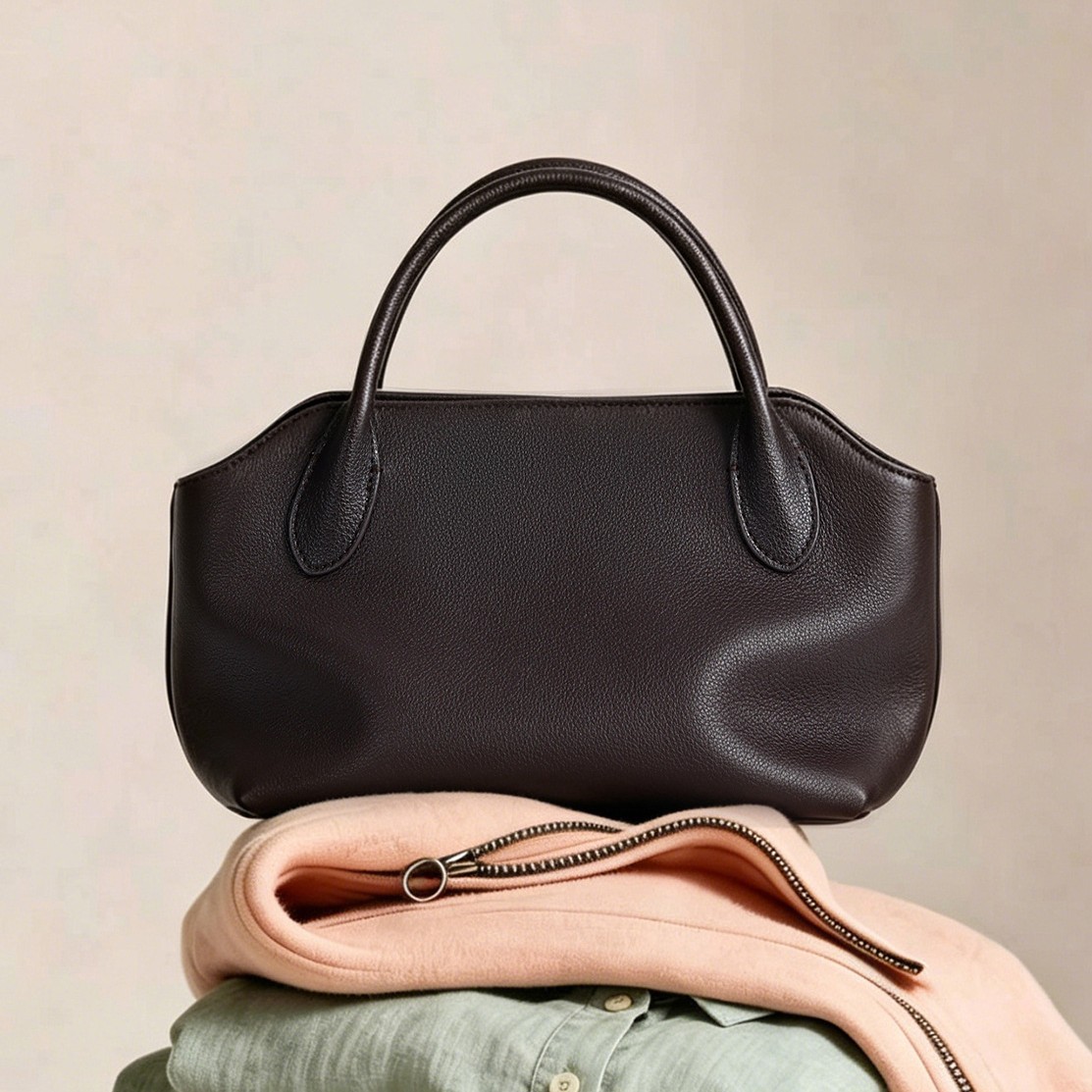 Summer Light-luxury Genuine Leather Handbag With A Short Handle Crafted From Top-grain Cowhide