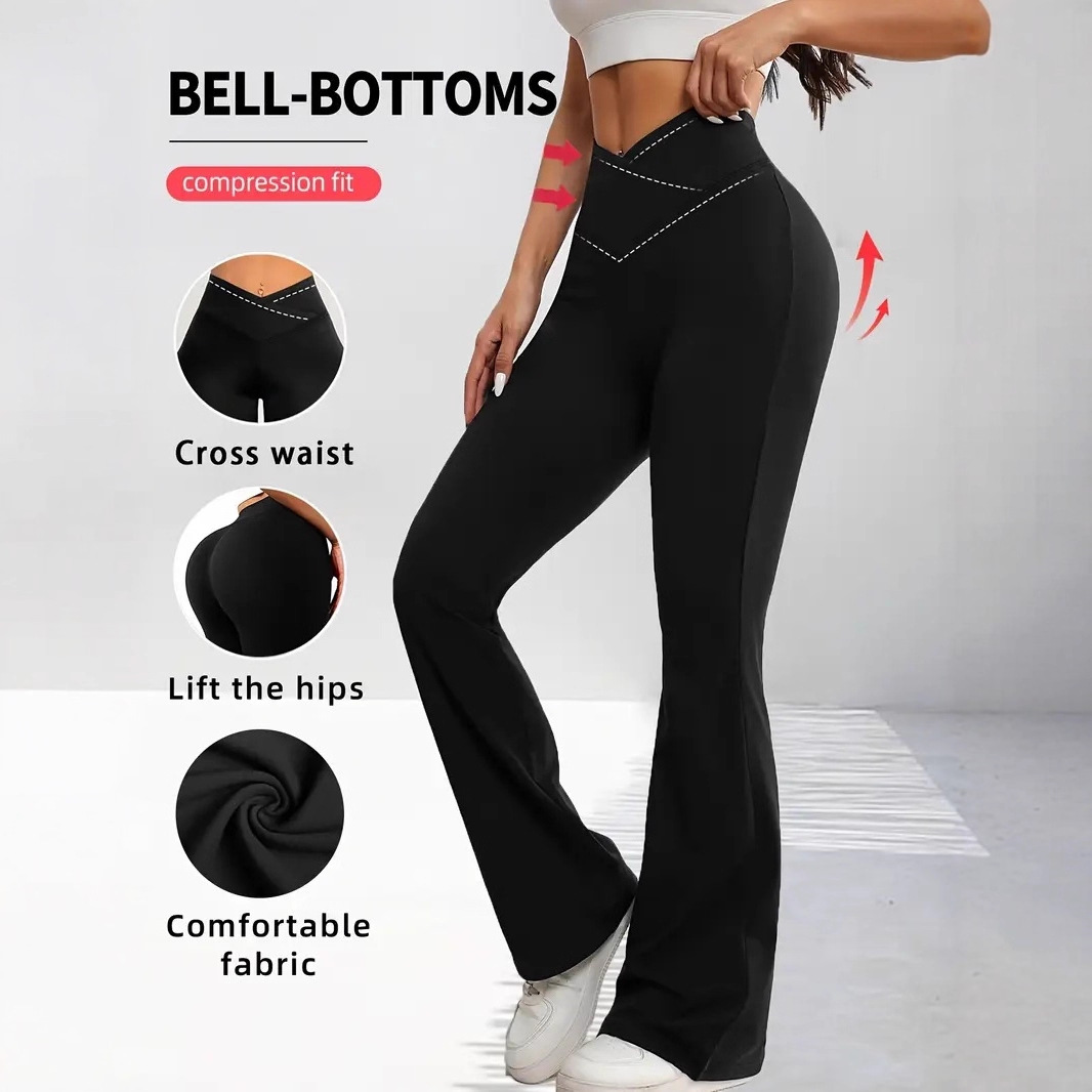 Women's High-waisted Tummy-control Flared Pants