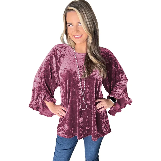 Solid Color Loose Long Sleeves Top For Women Lc25125347P403 Xl - Shop at LoveMi