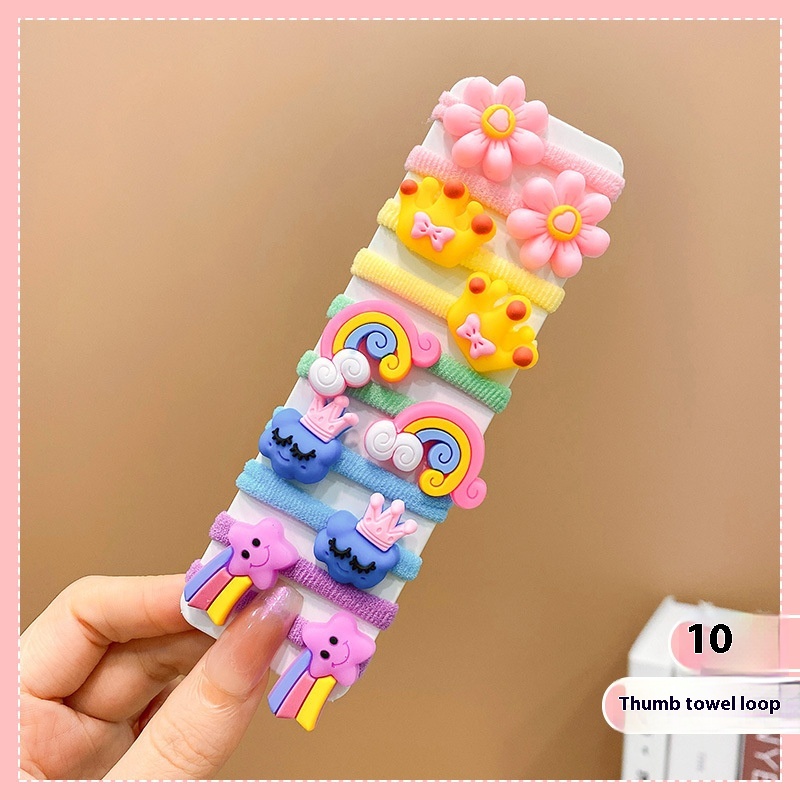 Rubber Band Female Hair-binding Children's Cartoon Hair Band Cute Baby Hair Friendly String Hair Rope Headdress - Image 8