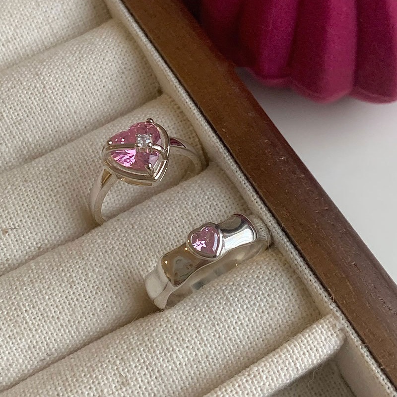 Fashion Loving Heart Zircon Ring For Women