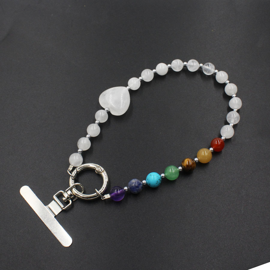 Heart-shaped Crystal Bead Phone Charmkeychain