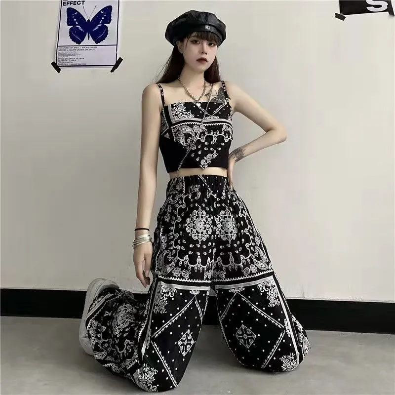 Women's Casual Pants Slim Fit Two-piece Sling - One Set-S