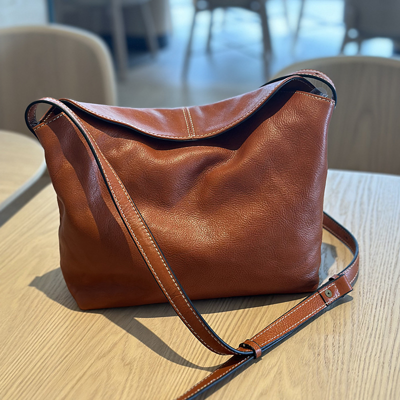 Genuine Leather Bucket Crossbody Bag, picture 8 of 8