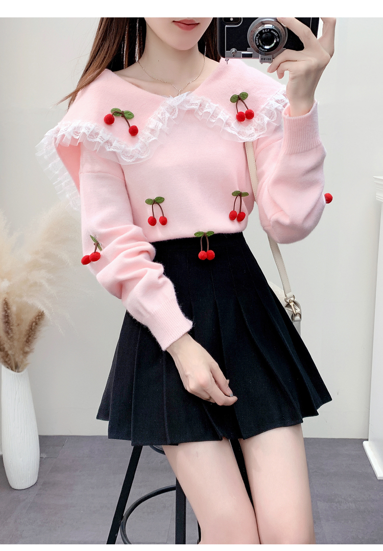 Title 1, Fashionable and Lovely Milk Style Sweater Pleat...