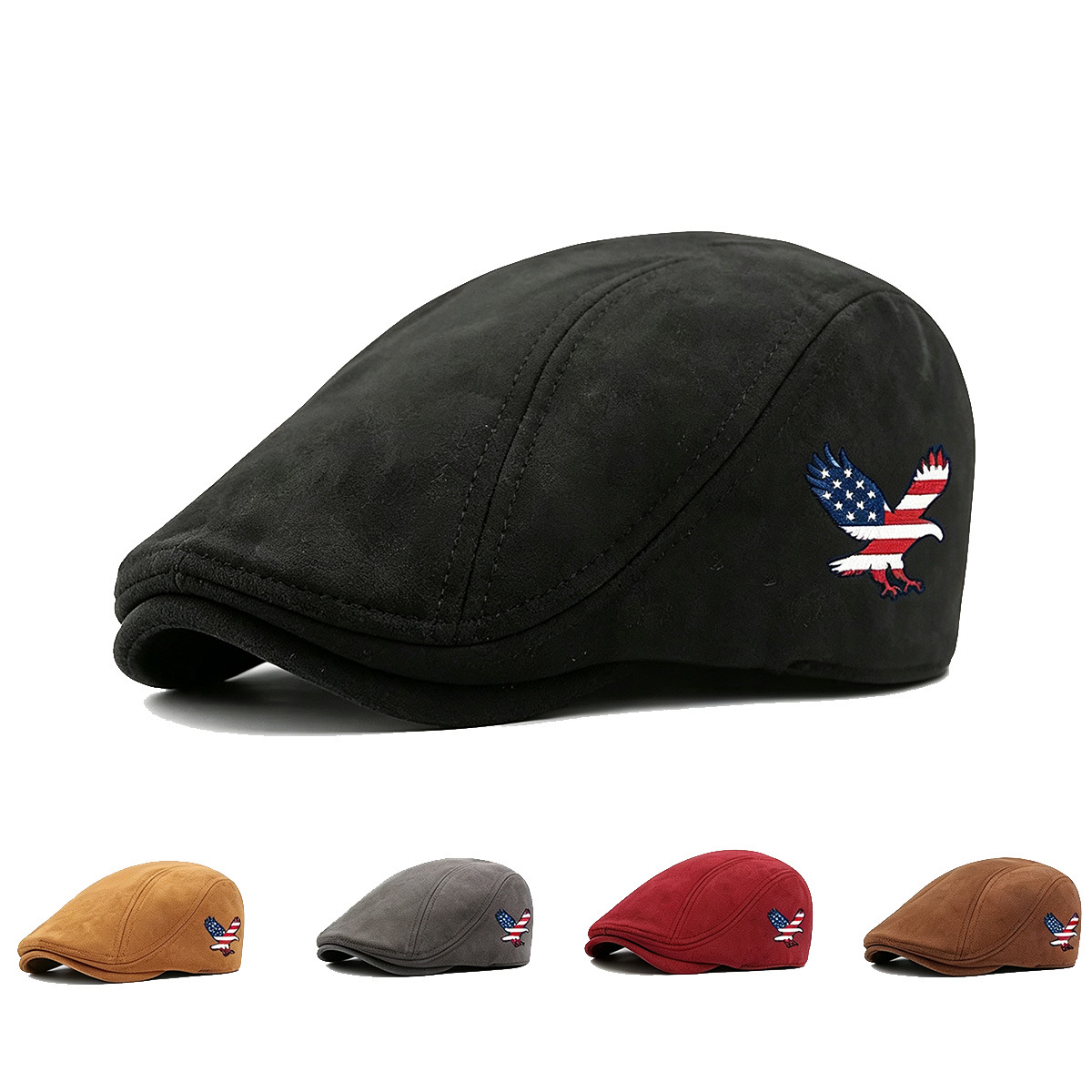 Classic Beret With Eagle Print For Spring And Autumn