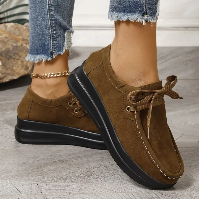 European And American Wedge Round Head Pumps Women Brown - Shop at LoveMi