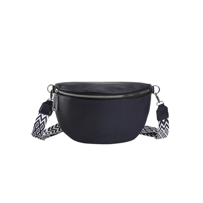Large-capacity Soft-leather Shoulder Crossbody Bag - Blue