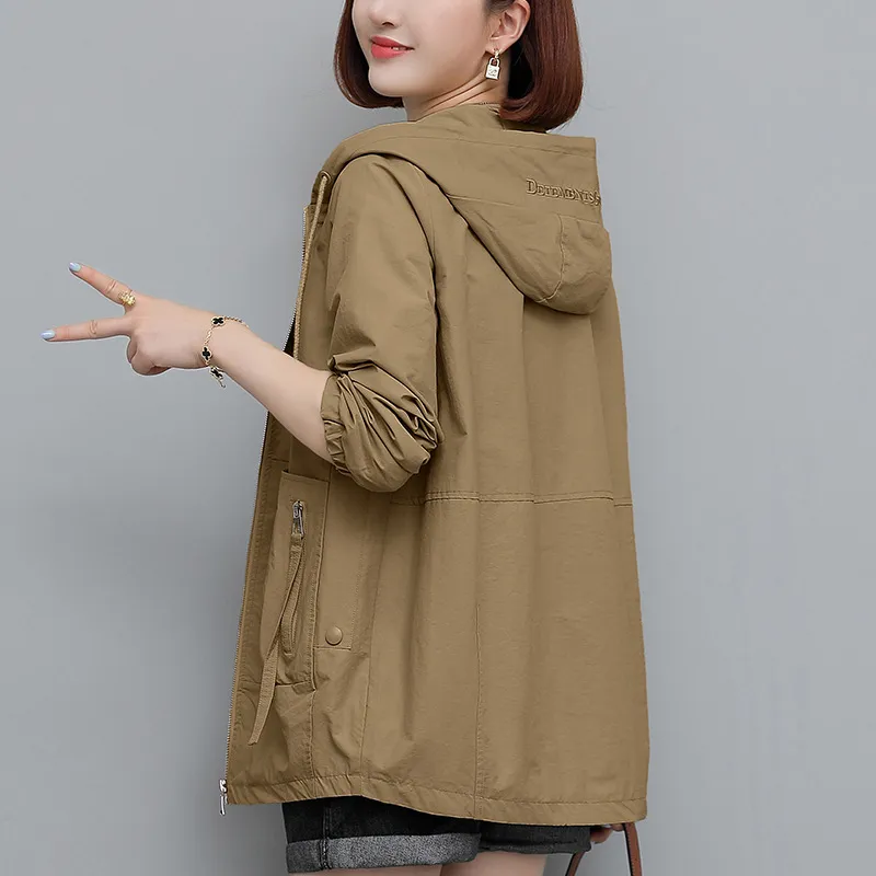 Casual Short Spring And Autumn Jacket Trench Coat - Brown