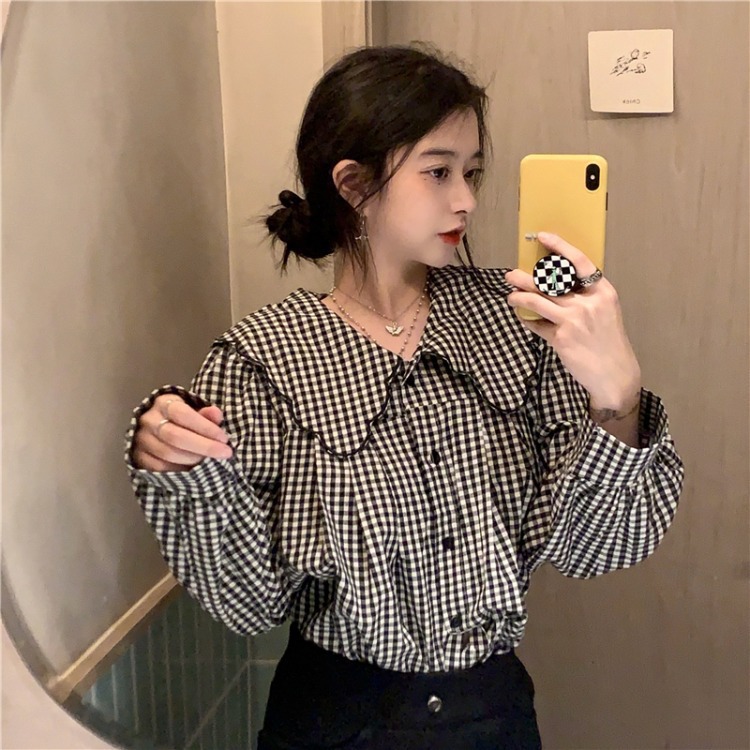 Versatile Retro Hong Kong Style French Doll-collar Top