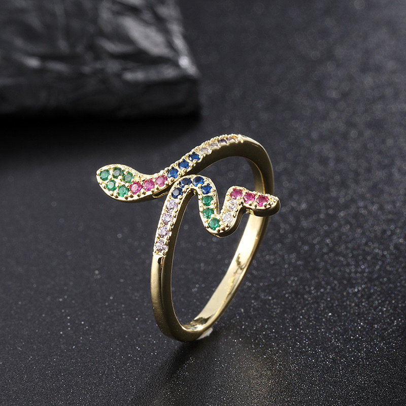 Zircon Winding Vintage Snake-shaped Open Ring