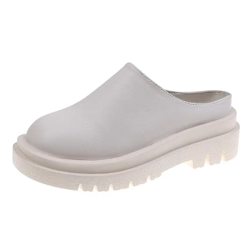 Womens Chunky-soled Closed-toe Mules For Casual Wear