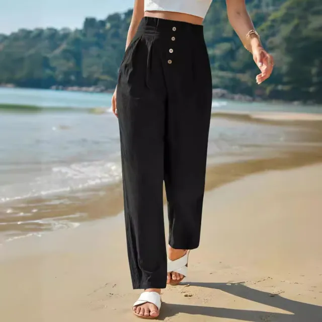 Casual High Waist Trousers For Women Black - Shop at LoveMi