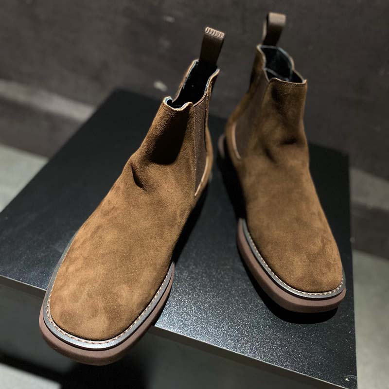 Title 6, Botas Chelsea Vintage de Hombre en Cuero Escarc...