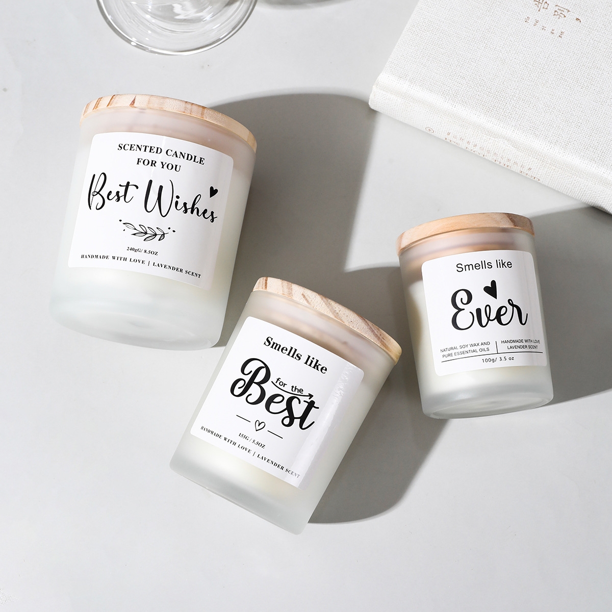 Scented Candle In A Frosted Glass Container