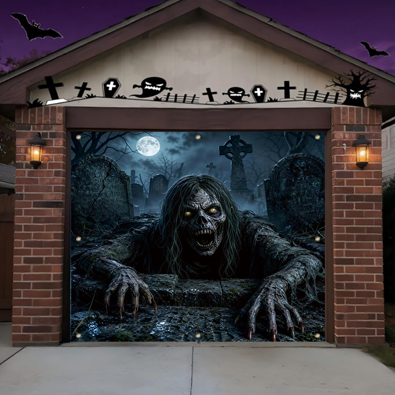 Skull Pumpkin Lantern Decorative Banner