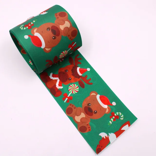 75mm Double sided Christmas Ribbon Holiday Decoration Red Plaid Bell Hair Bow 2 Colors - Shop at LoveMi