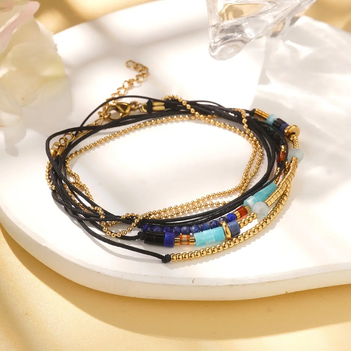 Stainless Steel Bohemian Pearl Bracelet
