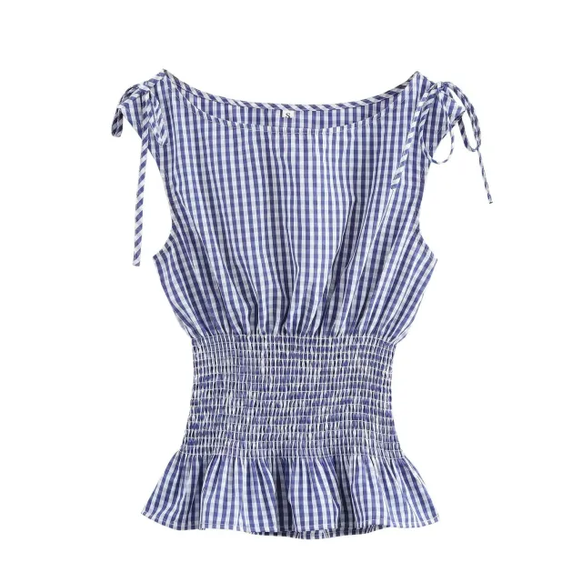 Women's European And American Style Waist controlled Top Blue - Shop at LoveMi