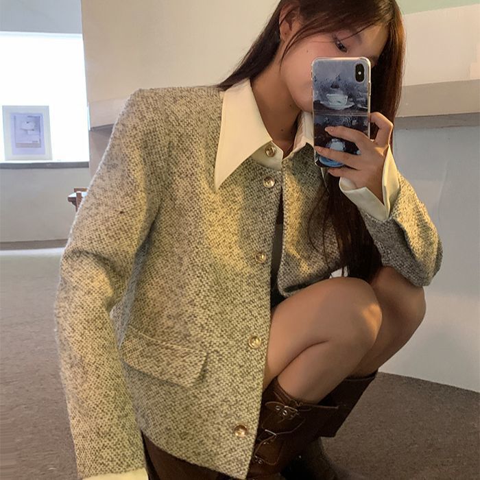 Trendy Vintage Top In Premium Tweed